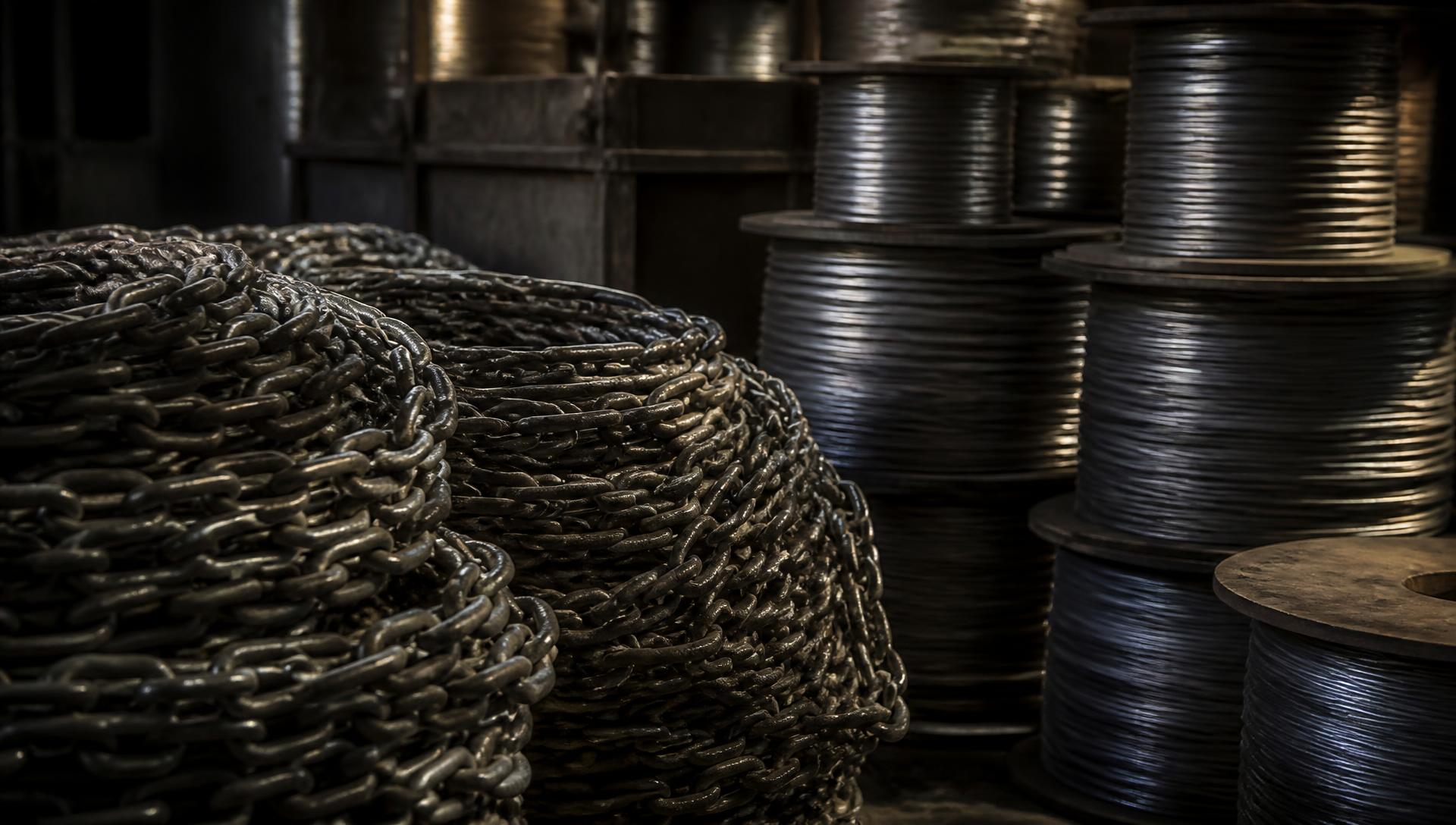 Metal chain manufacturing at the Lakshmi Metal Industries factory in Loni, Ghaziabad